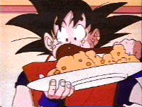 Goku eating