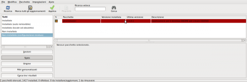 Synaptic - Gestione file di configurazione obsoleti