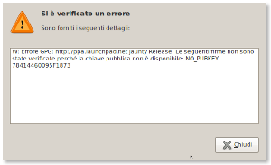 Errore chiave pubblica repository APT - NO_PUBKEY