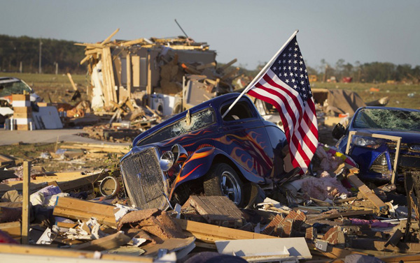 Danni del tornado in Arkansas