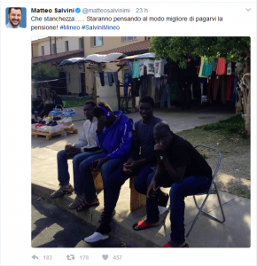 Salvini critica gli immigrati