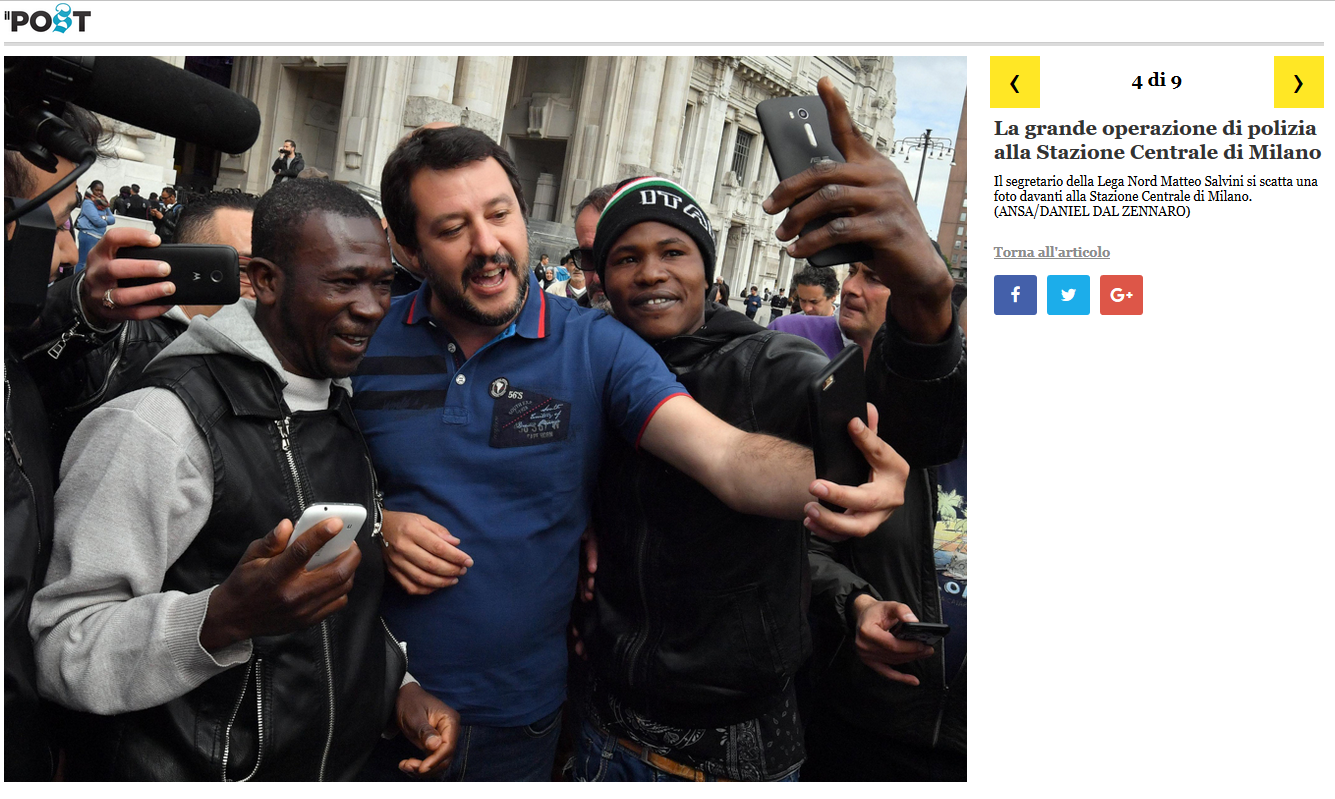 Salvini abbraccia gli immigrati